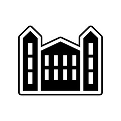 Aufkleber - university icon. Element of Buildings for mobile concept and web apps icon. Glyph, flat icon for website design and development, app development