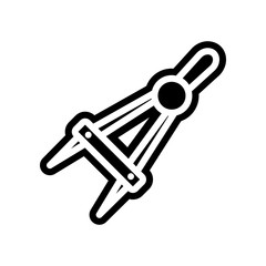 Aufkleber - compass icon. Element of Science for mobile concept and web apps icon. Glyph, flat icon for website design and development, app development