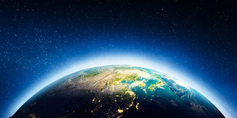 Wall Mural - east asia from space