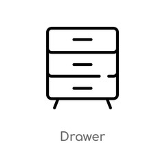 Poster - outline drawer vector icon. isolated black simple line element illustration from content concept. ed