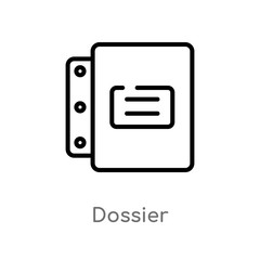Poster - outline dossier vector icon. isolated black simple line element illustration from delivery and logis