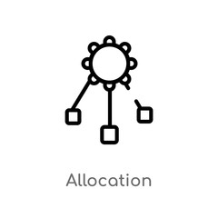 outline allocation vector icon. isolated black simple line element illustration from edit tools concept. editable vector stroke allocation icon on white background