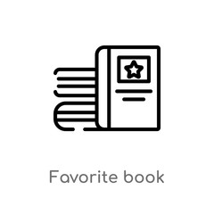 Poster - outline favorite book vector icon. isolated black simple line element illustration from education co