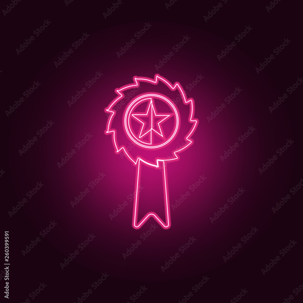 medal with a star icon. Elements of Sucsess and awards in neon style ...