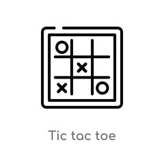 outline tic tac toe vector icon. isolated black simple line element illustration from entertainment concept. editable vector stroke tic tac toe icon on white background