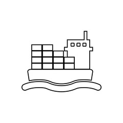 Poster - cargo ship icon. Element of transport for mobile concept and web apps icon. Outline, thin line icon for website design and development, app development