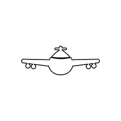 Poster - plane view from the front icon. Element of transport for mobile concept and web apps icon. Outline, thin line icon for website design and development, app development
