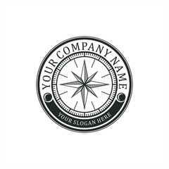vintage logo design for compass