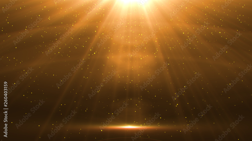 abstract glowing light sun burst with digital lens flare background. effect decoration with ray sparkles .Star burst with sparkles. Gold glitter, - obrazy, fototapety, plakaty 