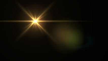 Wall Mural - lens flare glow light effect on black background. easy to add overlay or screen filter over photos