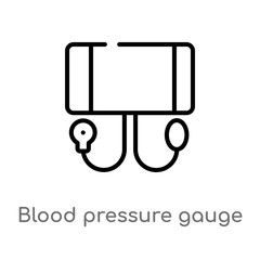 Wall Mural - outline blood pressure gauge vector icon. isolated black simple line element illustration from health and medical concept. editable vector stroke blood pressure gauge icon on white background