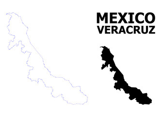 Poster - Vector Contour Dotted Map of Veracruz State with Caption