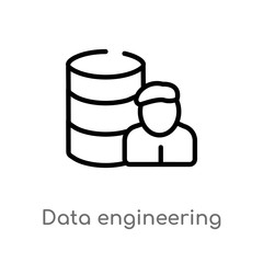 Poster - outline data engineering vector icon. isolated black simple line element illustration from general-1