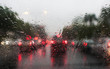 Rainy day in city traffic