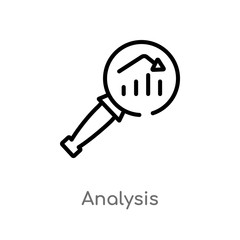 Poster - outline analysis vector icon. isolated black simple line element illustration from human resources concept. editable vector stroke analysis icon on white background