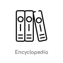 Wall Mural - outline encyclopedia vector icon. isolated black simple line element illustration from logo concept. editable vector stroke encyclopedia icon on white background