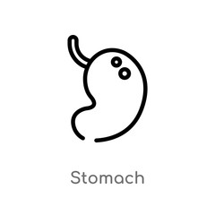 Wall Mural - outline stomach vector icon. isolated black simple line element illustration from medical concept. editable vector stroke stomach icon on white background