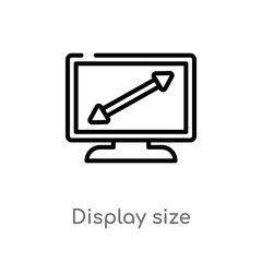 Poster - outline display size vector icon. isolated black simple line element illustration from user interface concept. editable vector stroke display size icon on white background