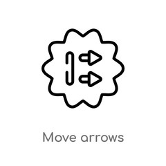Poster - outline move arrows vector icon. isolated black simple line element illustration from user interface concept. editable vector stroke move arrows icon on white background