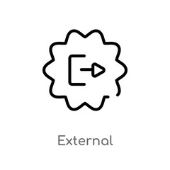 Poster - outline external vector icon. isolated black simple line element illustration from user interface co