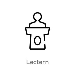 outline lectern vector icon. isolated black simple line element illustration from graduation and education concept. editable vector stroke lectern icon on white background