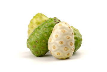 Wall Mural - Morinda citrifolia or Noni Isolated on white background,