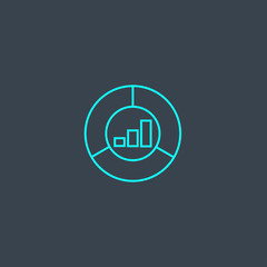 market concept blue line icon. Simple thin element on dark background. market concept outline symbol design. Can be used for web and mobile UI/UX