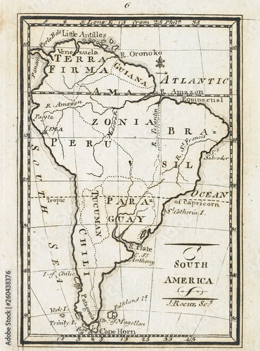 Cuadros en Lienzo Old map. Engraving image
