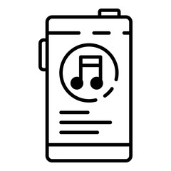 Poster - Music player apps icon. Outline music player apps vector icon for web design isolated on white background
