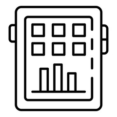 Poster - Fitness graph apps icon. Outline fitness graph apps vector icon for web design isolated on white background