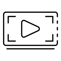 Poster - Play cinema button icon. Outline play cinema button vector icon for web design isolated on white background