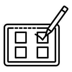 Poster - Online vote mark icon. Outline online vote mark vector icon for web design isolated on white background