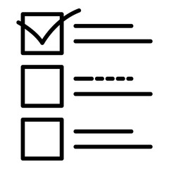 Poster - Vote check mark icon. Outline vote check mark vector icon for web design isolated on white background