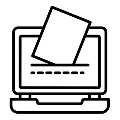 Poster - Online vote mail icon. Outline online vote mail vector icon for web design isolated on white background