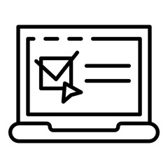 Poster - Computer online voting icon. Outline computer online voting vector icon for web design isolated on white background