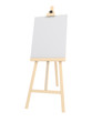 © pabijan - Empty wooden easel (empty canvas) isolated on white