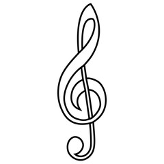 Poster - Musical sign treble clef vector calligraphy treble clef