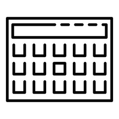 Poster - Office calculator icon. Outline office calculator vector icon for web design isolated on white background