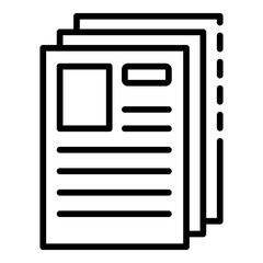 Poster - Office papers icon. Outline office papers vector icon for web design isolated on white background