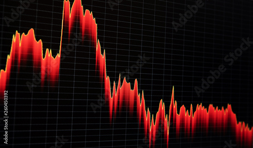 Stock market graph and bar chart price display. Display of ...