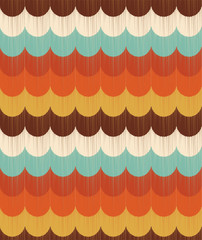 Sticker - seamless ocean wave geometric retro pattern - Vector background