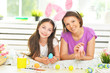 © aletia2011 - Portrait of mother and daughter with Easter eggs