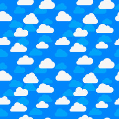 Poster - Cute Clouds Pattern. Endless Vector.