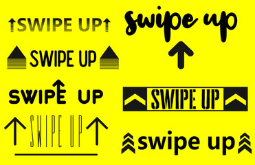 Poster - Black swipe up vector. Swipe up set instagram stories vector. Instagram stories icon.