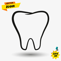 Poster - teeth icon dentist flat vector sign/symbol. For mobile user interface