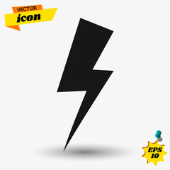 Poster - Lightning, electric power vector logo design element. Energy and thunder electricity symbol concept. Lightning bolt sign in the circle. Flash vector emblem template. Power fast speed
