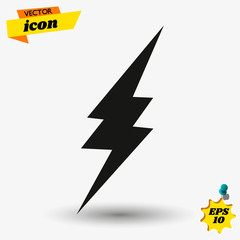 Poster - Lightning, electric power vector logo design element. Energy and thunder electricity symbol concept. Lightning bolt sign in the circle. Flash vector emblem template. Power fast speed