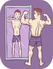 Wall Mural - Man Symptom Feeling Thin Illustration