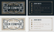 © Roverto - vintage  and luxury business card vector template. Retro elegant