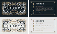 Vintage  And Luxury Business Card Vector Template. Retro Elegant